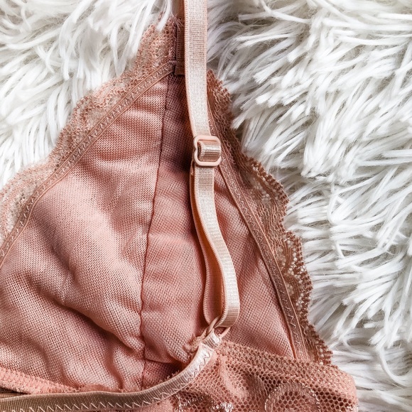 Blush Lace Mesh Lined Triangle Bralette - Picture 6 of 12
